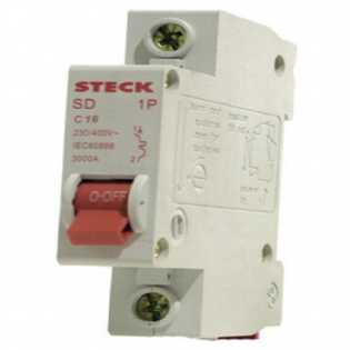 Disjuntor Unipolar Din Steck Sd61 C 16A 3Ka