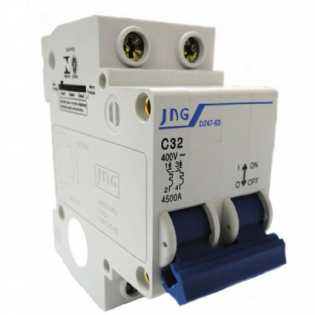 Disjuntor Bipolar Din Jng Dz47-63 C 32A