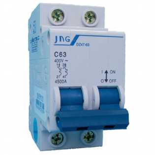 Disjuntor Bipolar Din Jng Dz47-63 C 63A