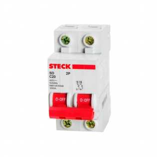 Disjuntor Bipolar Din Steck Sd62 C 20A 3Ka
