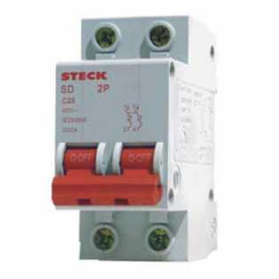 Disjuntor Bipolar Din Steck Sd62 C 25A 3Ka