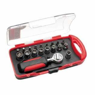 Jogo De Chave Catraca Soquetes/Bits 19 Peças Eda 9Jg