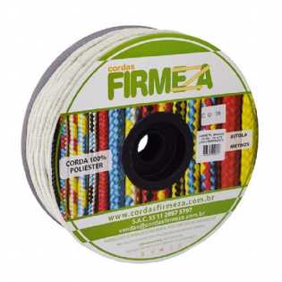 Corda Poliester Firmeza Branco 12Mm-105Mt Carretel