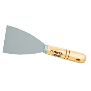 Espatula De Aço Com Cabo Madeira Compel 08 Cx 6