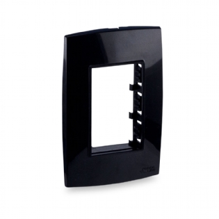 Placa Com Suporte 4X2 3 Posições Preto Rubi - Force Line