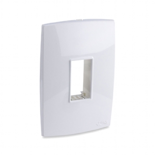 Placa Tomada Com Suporte 4X2 Vertical Branco Rubi - Force Line