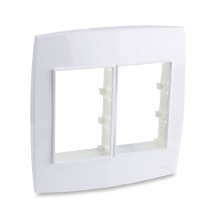 Placa Tomada 4X4 6 Posições Com Suporte Branco Rubi - Force Line