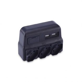 Pino Multiplicador Com Carregador Usb  - Force Line