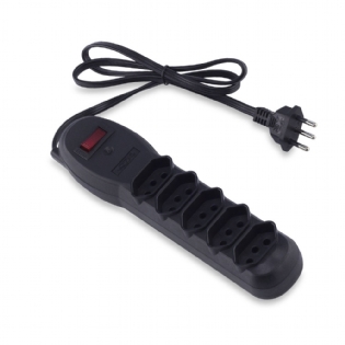 Filtro De Linha 5 Tomadas Slim Bivolt Preto - Force Line