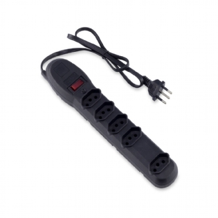 Filtro De Linha 5 Tomadas 80Cm Tripolar Bivolt Preto - Force Line