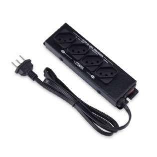 Filtro De Linha Metálico 4 Tomadas Tripolar Bivolt 120Cm Preto - Force Line