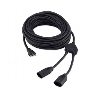 Extensão Tripolar Multiplicadora 2 Tomadas 20A 15 Metros Preto - Force Line