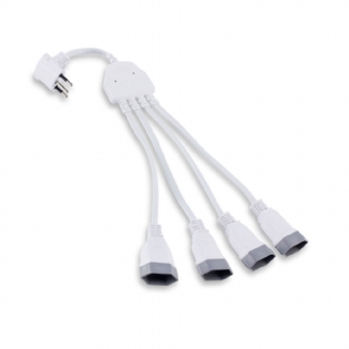 Extensão Tripolar Multiplicadora 10A 4 Tomadas 42 Cm Branco - Force Line