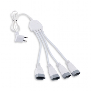 Extensão Bipolar Multiplicadora 10A 4 Tomadas 1M Branco - Force Line