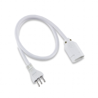 Extensão Cordão Prolongador Tripolar 20A 80Cm Bivolt Branco - Force Line