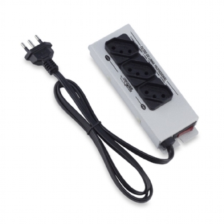 Filtro De Linha Metálico 3 Tomadas 120Cm Tripolar Bivolt Cinza - Force Line