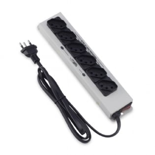 Filtro De Linha Metálico 6 Tomadas Tripolar Bivolt 120Cm Cinza-  - Force Line