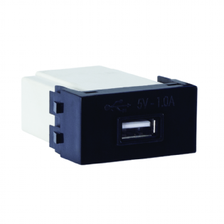 Módulo Tomada Usb 2,4A Preto Rubi - Force Line