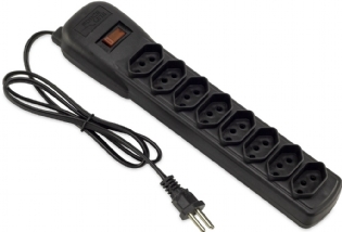 Filtro De Linha 8 Tomadas Tripolar Bivolt 80Cm Preto - Force Line