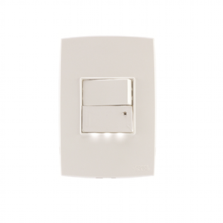 Conjunto Interruptor Simples Com Guia No Escuro  - Force Line