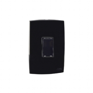 Conjunto Interruptor Simples Vertical 10A Preto Rubi - Force Line