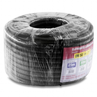 Tubo Corrugado 1" Dn 32 Flex Slim Premium Rolo Com 50M Preto  - Force Line