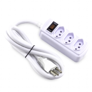 Filtro De Linha 20A 3 Tomadas Tripolar Bivolt 1,5M Branco - Force Line