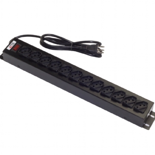 Filtro De Linha Régua Extensora 10A 1,5M 12 Tomadas Preto - Force Line
