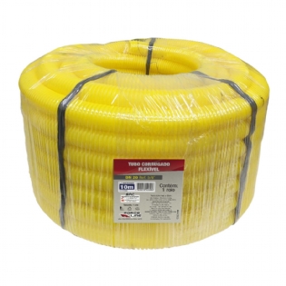 Tubo Corrugado Flexível 5/8 Dn 20 Rolo Com 10M Amarelo  - Force Line