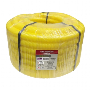 Tubo Corrugado Flexível 3/4 Dn 25 Rolo Com 15M Amarelo  - Force Line