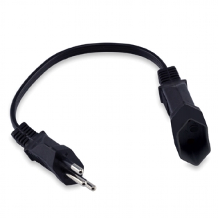 Mini Prolongador Tripolar 10A 20Cm Preto - Force Line
