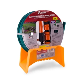 Mangueira Trançada 1/2" Verde 10 metros com acessórios e suporte  - Force Line