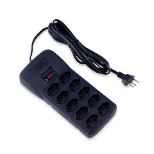 Protetor Elétrico 10 Tomadas Tripolar 3 Metros Preto - Force Line