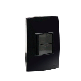 Conjunto 2 Interruptores Simples 10A 250V Preto Rubi - Force Line