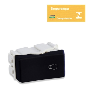 Módulo Interruptor Pulsador 10A 250V~ (Minuteria) Preto