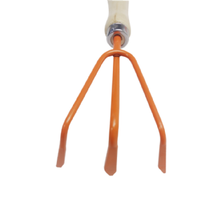 Ancinho Rastelo 3 Dentes Jardim Aço Laranja Force Line