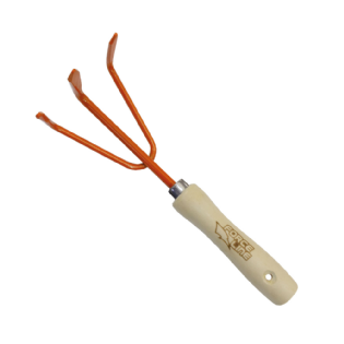 Ancinho Rastelo 3 Dentes Jardim Aço Laranja Force Line