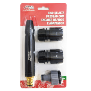 Kit Bico De Alta Pressão Para Mangueira 4 Peças Force Line