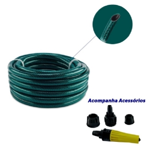 Mangueira Trançada Slim Verde com Engate E Esguicho - Force Line