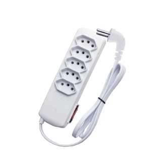 Filtro de linha 5 tomadas DPS Plug 90 graus Bivolt 10A Branco Forceline