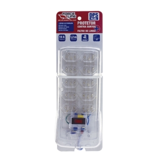 Filtro de linha Transparente 10 Tomadas DPS 10 Amperes