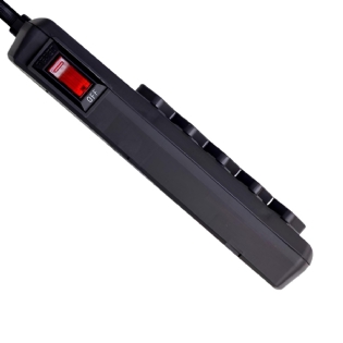 Filtro de linha 5 tomadas DPS 3 metros Plug 90 graus Bivolt 10A Preto Forceline