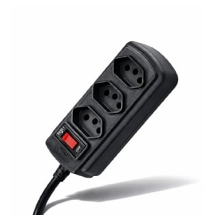 Filtro De Linha 20A 3 Tomadas Tripolar Bivolt 1,5 metros Preto Force Line
