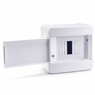 Quadro de Distribuição 4 disjuntor DIN elétrica sobrepor Forceline Branco