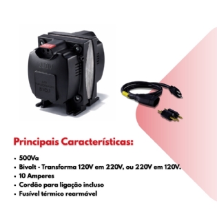 Autotransformador 500Va Tripolar Slim Premium  - Force Line