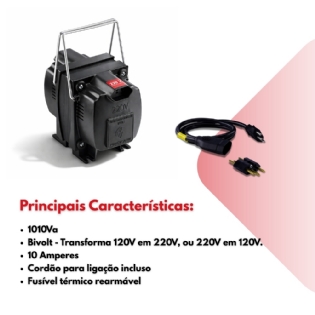Autotransformador 1010Va Bivolt conversor 10 amperes forceline
