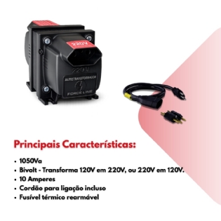 Autotransformador 1050Va 10A Bivolt 110v 220v Forceline