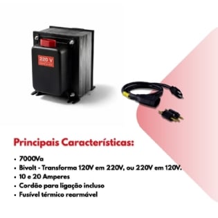 Autotransformador 7000VA bivolt 10 e 20A premium forceline