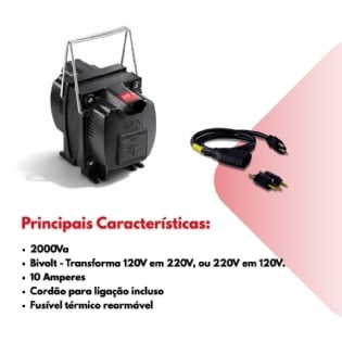 Autotransformador 2000VA bivolt 10A Force Line