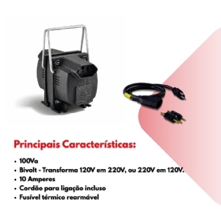 Autotransformador 100VA bivolt 10 amperes 60W Force Line